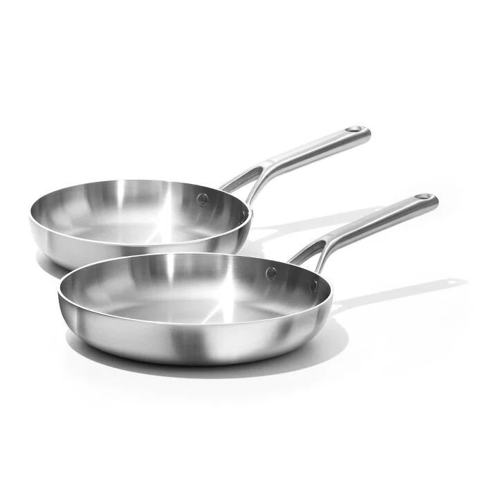 OXO Tri-Ply Stainless Mira Series 2-Piece Fry Pan Set. 8-Inch and 10-Inch