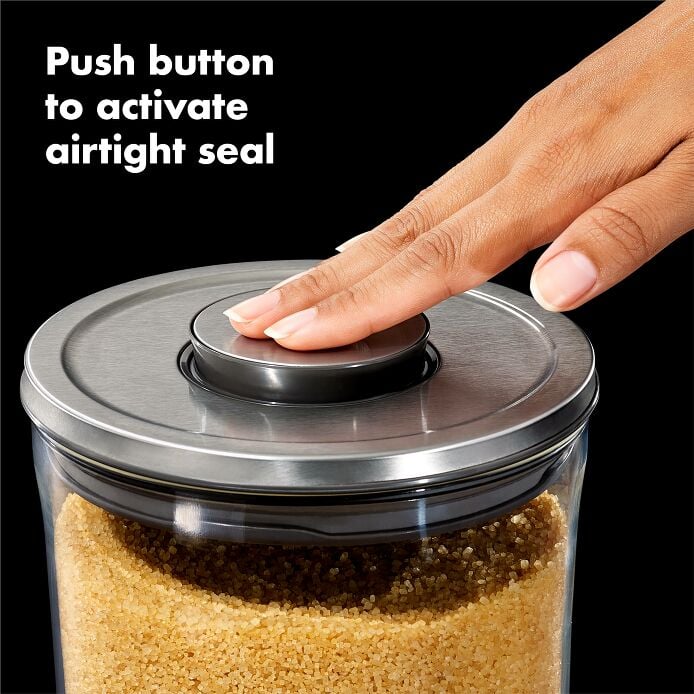 Steel 3-Piece Glass POP Round Canister Graduated Set