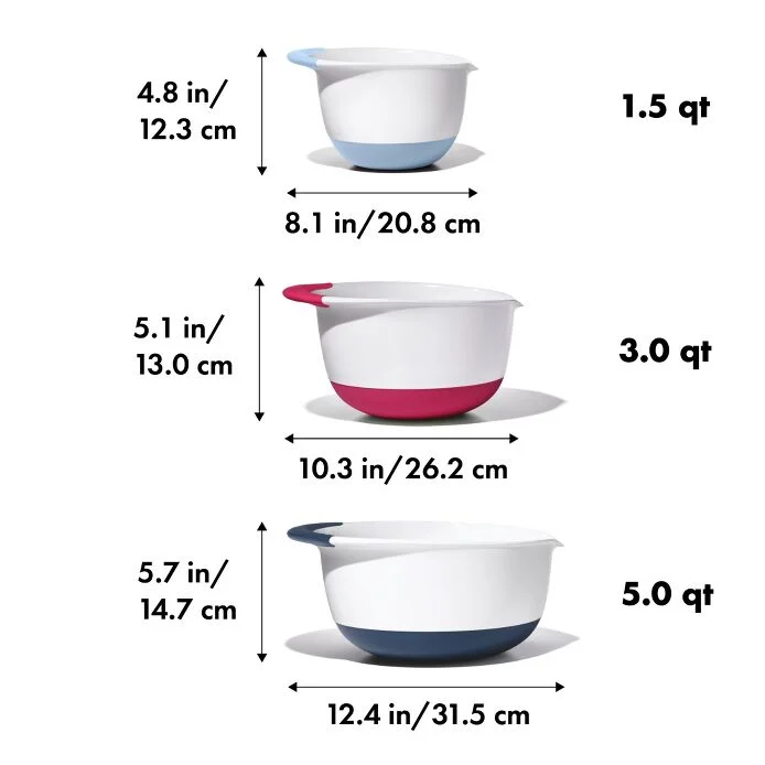 OXO Good Grips 3-Piece Mixing Bowl Set