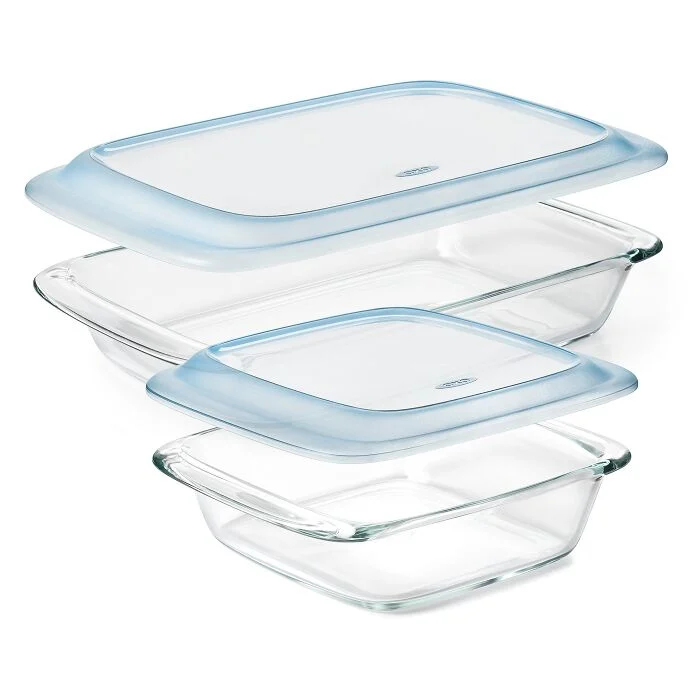 Glass Baking Dish with Lid (20 Qt) and Glass Baking Dish with Lid (3.0 Qt) Bundle