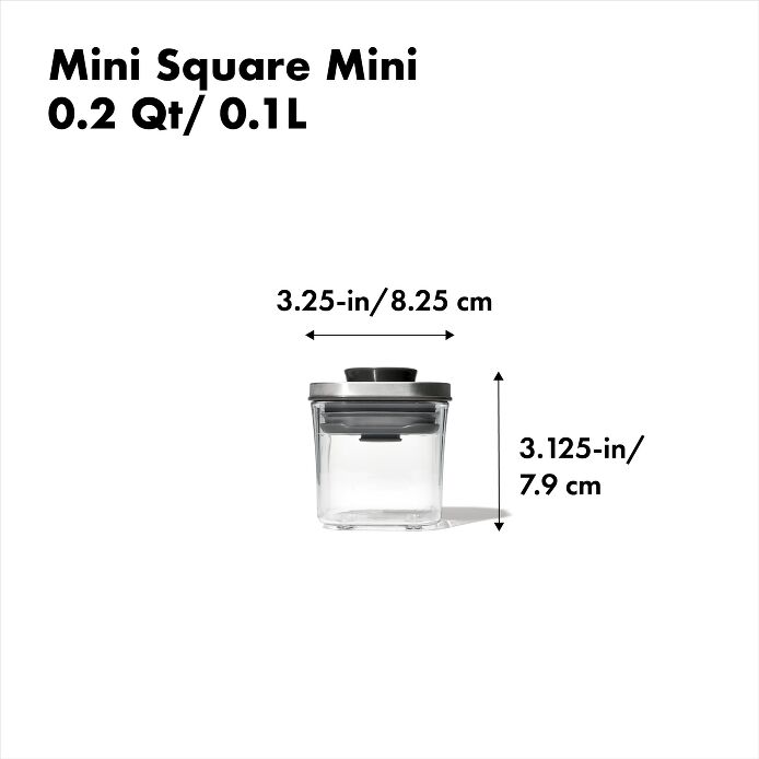 Steel POP Container - Mini Square (0.2 Qt)