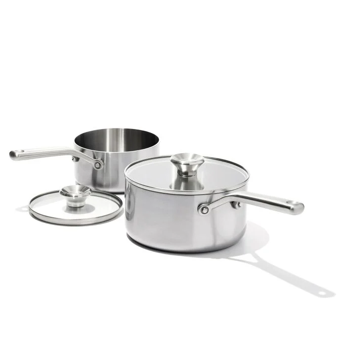 OXO Tri-Ply Stainless Mira Series 4-Piece Saucepan Set