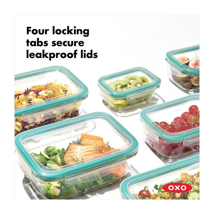 8 Piece SNAP Glass Round Container Set