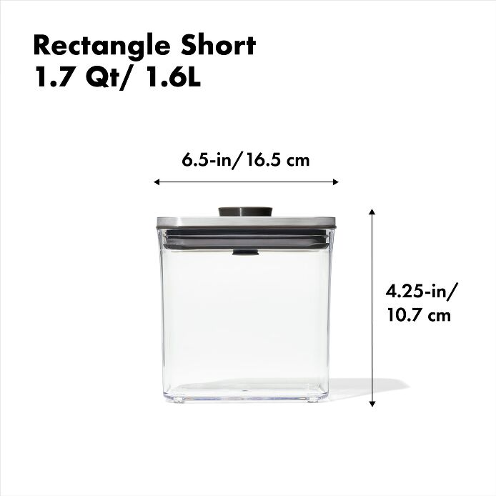 Steel POP Container Rectangle Short (1.7 Qt)