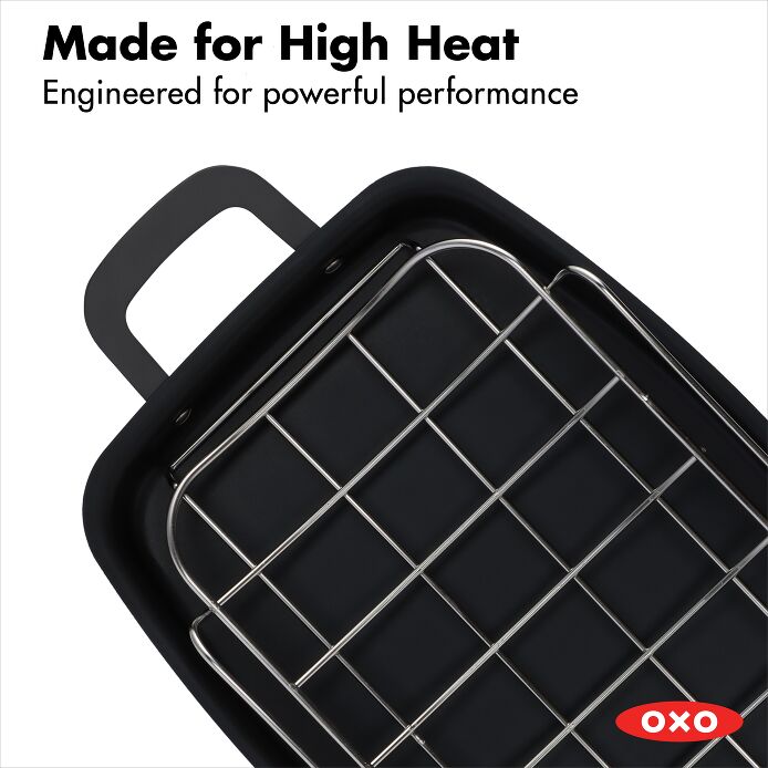 OXO Obsidian Carbon Steel Roaster with Rack