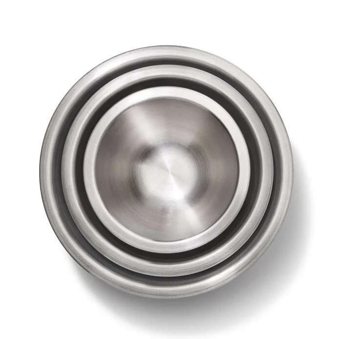 3-Piece Stainless Steel Mixing Bowl Set - Blue/Gray