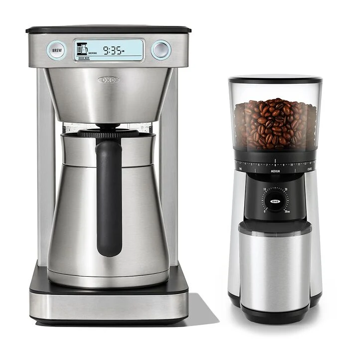 12-Cup Coffee Maker with Podless Single-Serve Function & Conical Burr Coffee Grinder Bundle