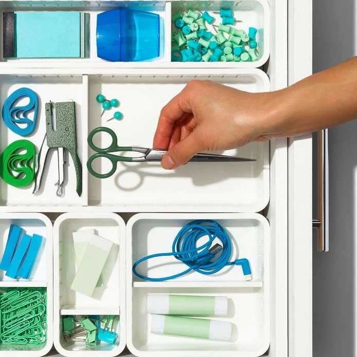 3-Piece Slim Adjustable Drawer Bin Set