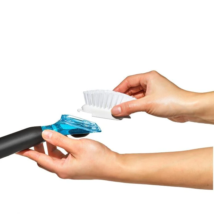 Soap Dispensing Dish Brush Storage Set