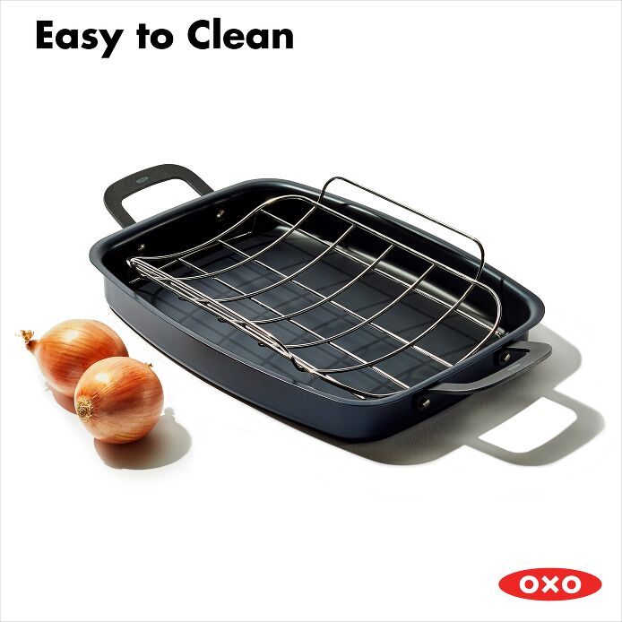 OXO Obsidian Carbon Steel Roaster with Rack