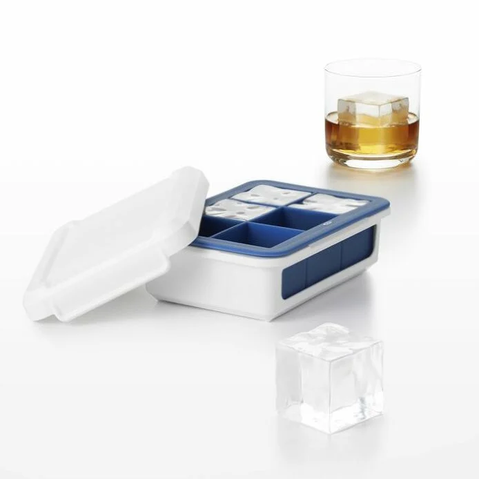 Covered Silicone Ice Cube Tray-Large Cube