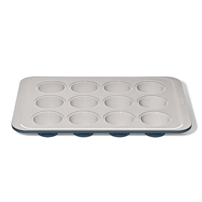Non-Stick Pro Ceramic Coated Metal Bakeware 12 Cup Muffin Pan – Storm Blue