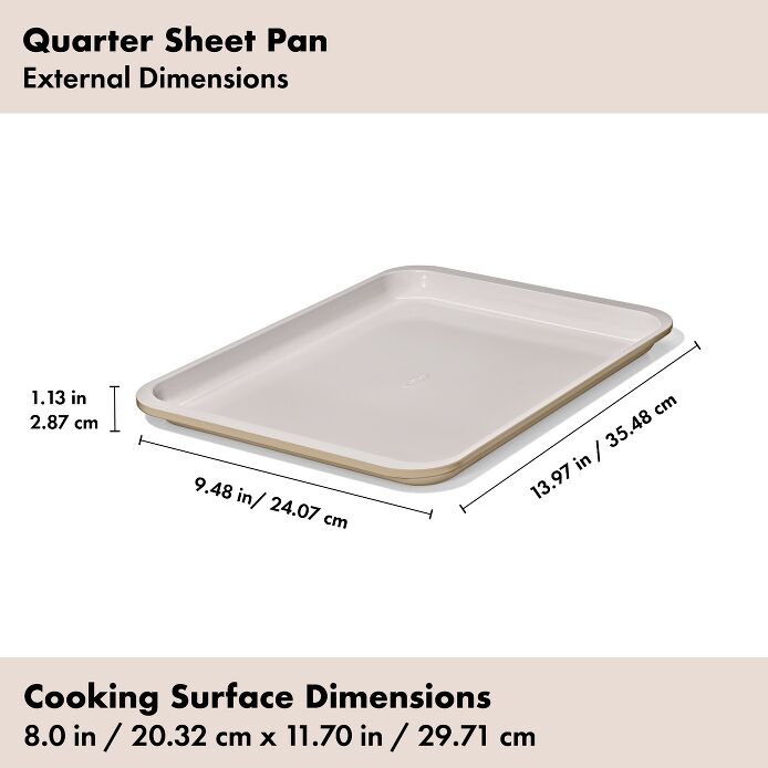 Non-Stick Pro Ceramic Coated Metal Bakeware Quarter Sheet Pan - Biscuit