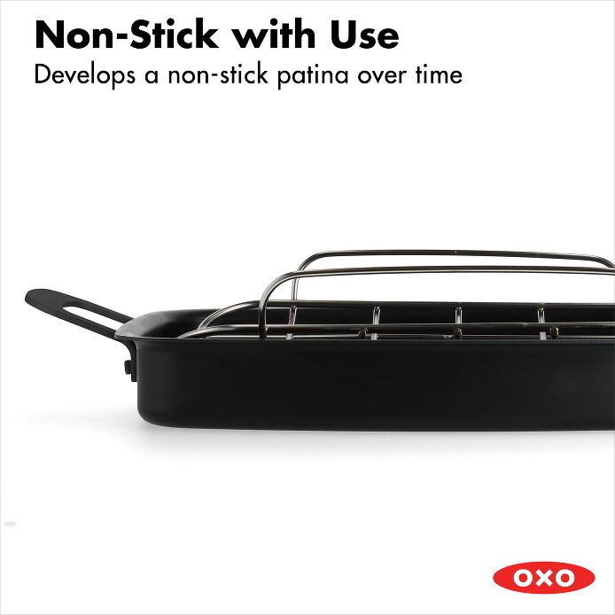 OXO Obsidian Carbon Steel Roaster with Rack