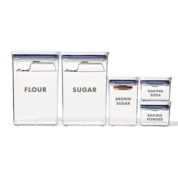 8-Piece Prelabeled Baking POP Container Set