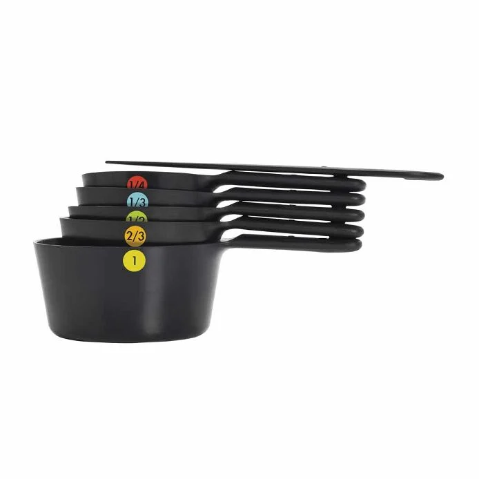 6 Piece Measuring Cups - Black