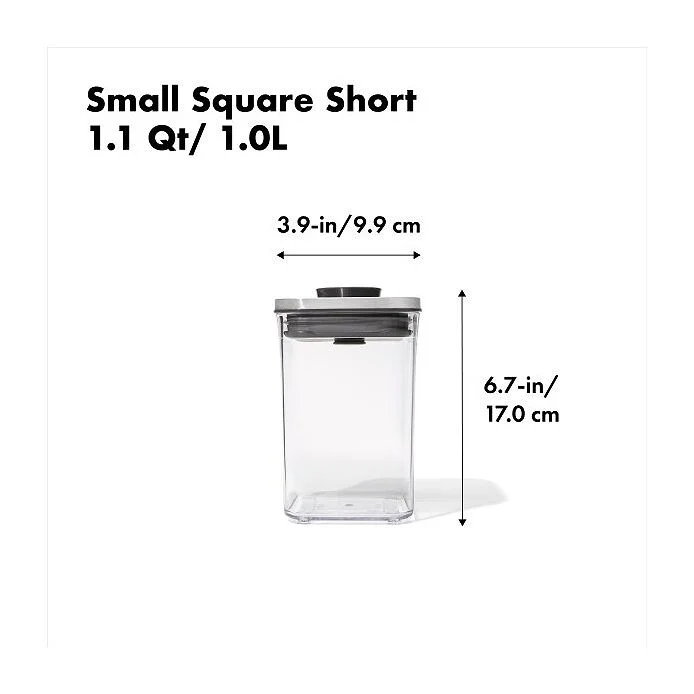 Steel POP Container - Small Square Short (1.1 Qt)