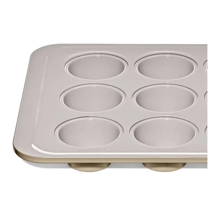 Non-Stick Pro Ceramic Coated Metal Bakeware 12-Cup Muffin Pan - Biscuit
