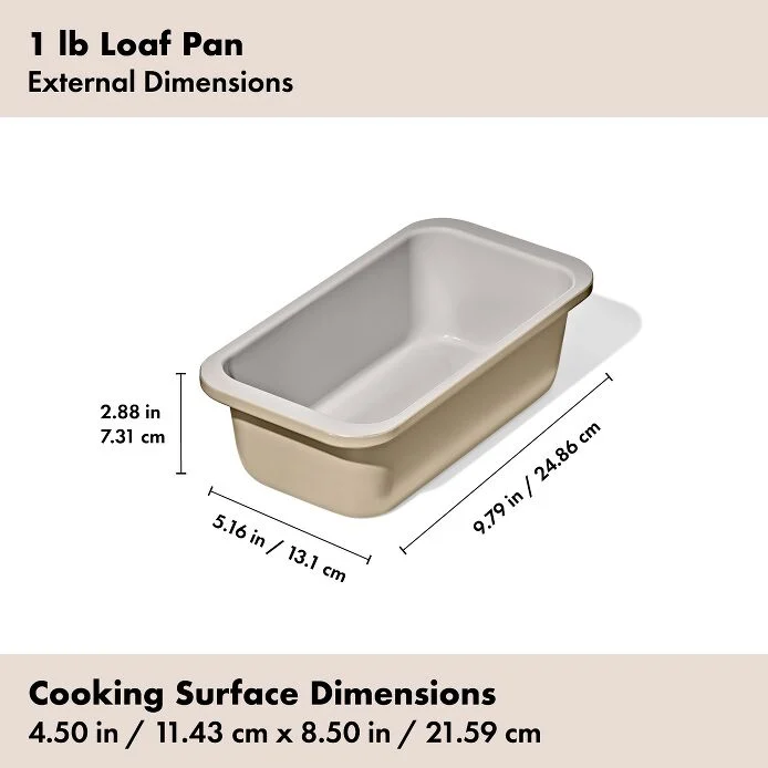 Non-Stick Pro Ceramic Coated Metal Bakeware 1 lb Loaf Pan - Biscuit