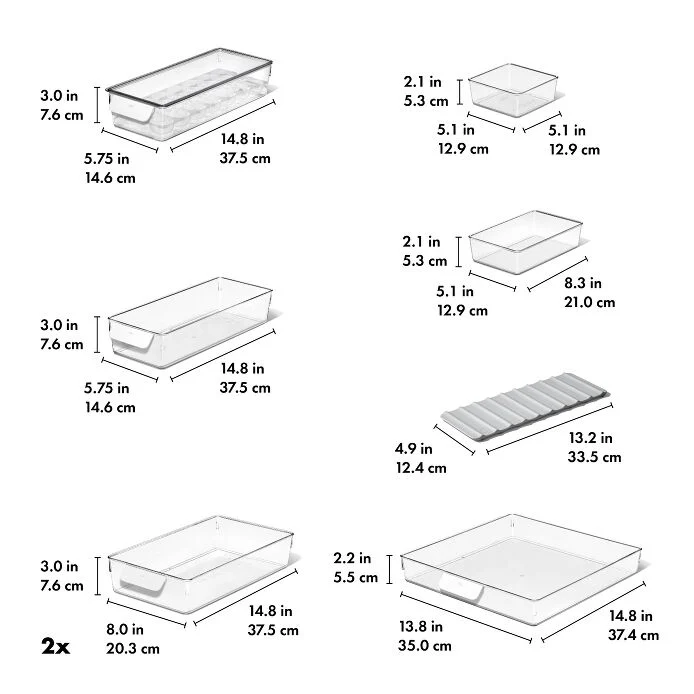 OXO Good Grips 8-Piece Refrigerator Organization Set