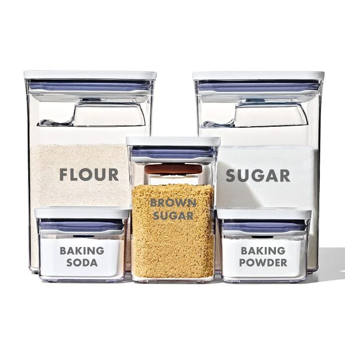 8-Piece Prelabeled Baking POP Container Set