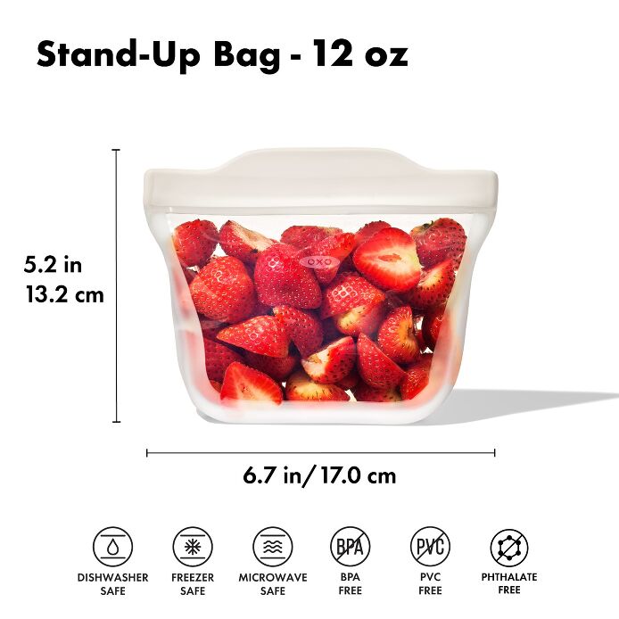 Silicone Reusable Bag - Stand-Up Snack (12 oz) – Oat