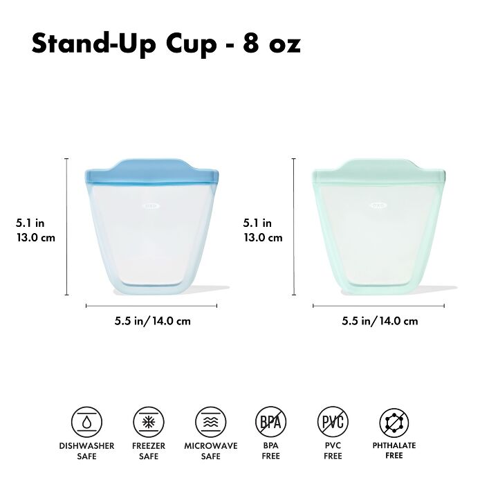 Tot Silicone Reusable Bag - 2-Piece Stand-Up Cup Set