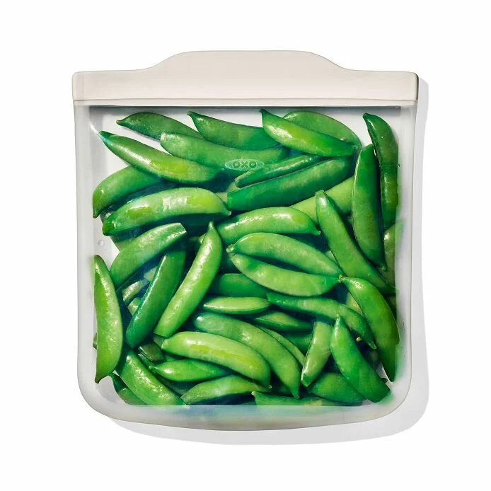 OXO Good Grips Silicone Reusable Bag - 4 Piece Starter Set - Oat/Lagoon