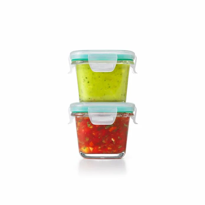 4 Piece Smart Seal Glass Mini Square Container Set