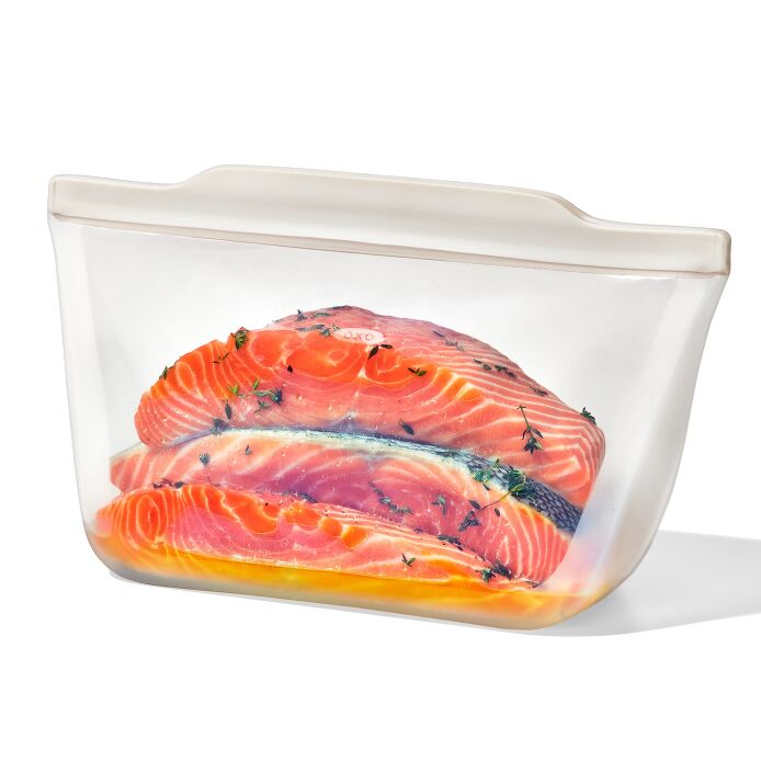 Silicone Reusable Bag - Stand-Up Half Gallon (64 oz) - Oat