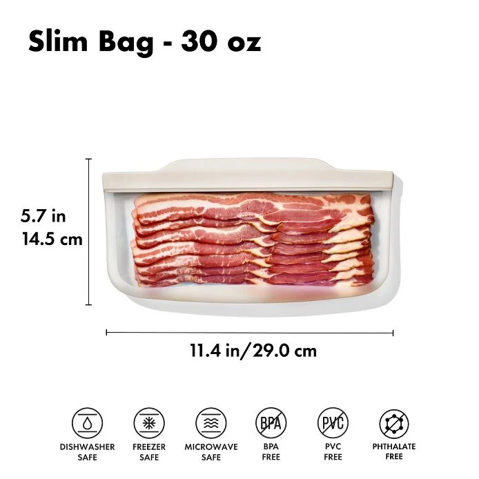 Silicone Reusable Bag - Slim Bag (20 oz) - Oat