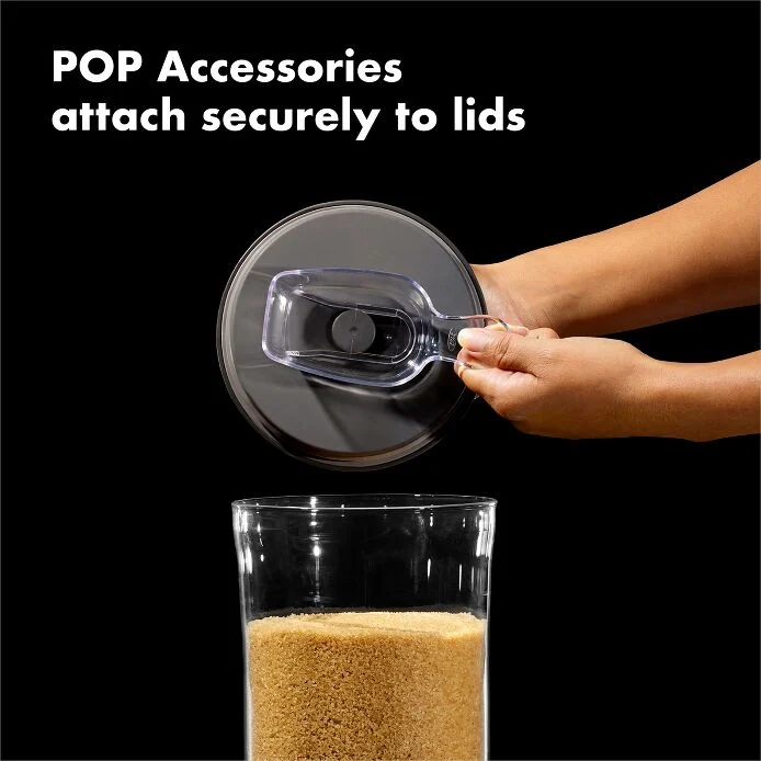 Steel 3-Piece Glass POP Round Canister Graduated Set