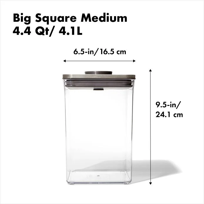 Steel POP Container - Big Square Medium (4.4 Qt)