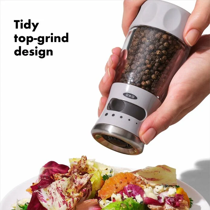 Contoured Mess-Free Pepper Grinder