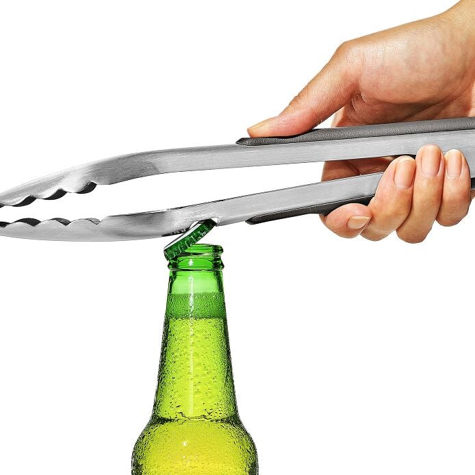 OXO Outdoor 10.5in Stainless Steel Tongs with Bottle Opener