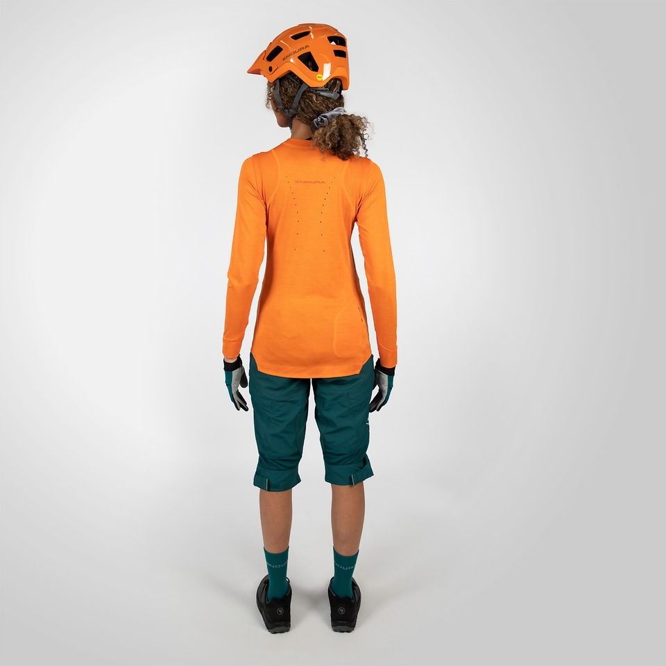 Women's SingleTrack L/S Jersey - Mango - XXL