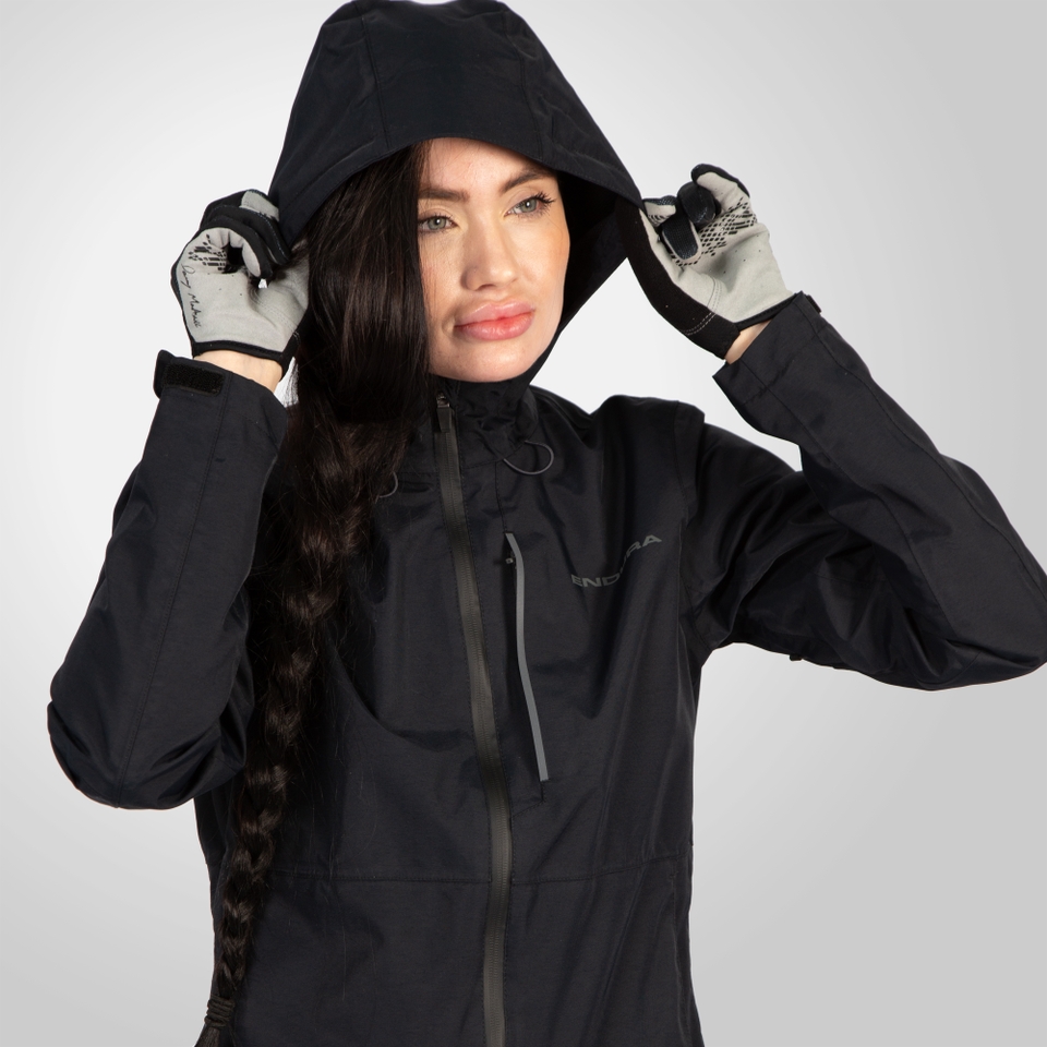 Women's Hummvee Waterproof Hooded Jacket - Black - XXL