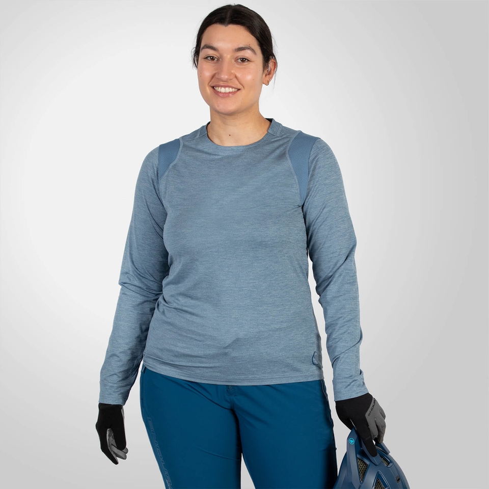 Women's SingleTrack L/S Jersey - Blue steel - XL