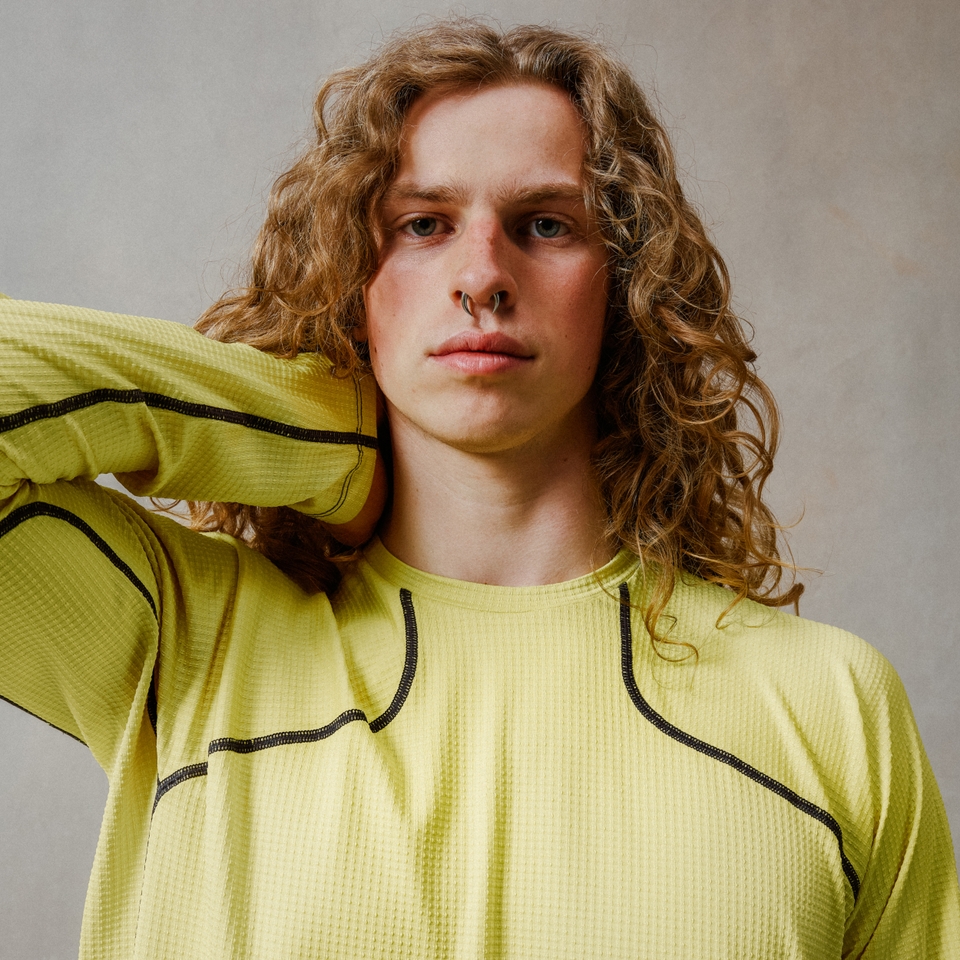 Unisex Long Sleeve Corner Shirt Celery - S