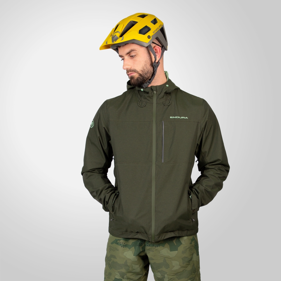 Men's Hummvee Waterproof Hooded Jacket - Bottle Green - XXXL