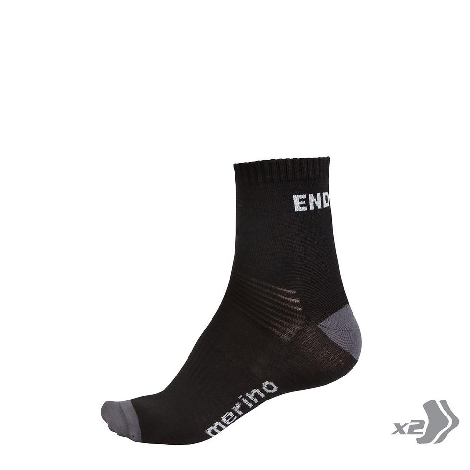 Men's BaaBaa Merino Sock (Twin Pack) - Black - S