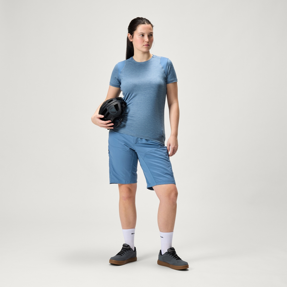 Women's SingleTrack S/S Jersey - Blue steel - XL