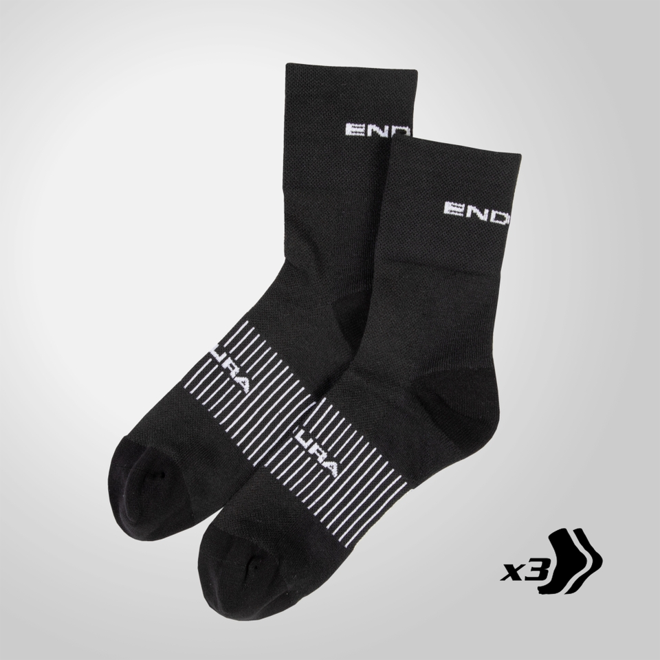 Men's Coolmax® Race Sock (Triple Pack) - Black - S-M