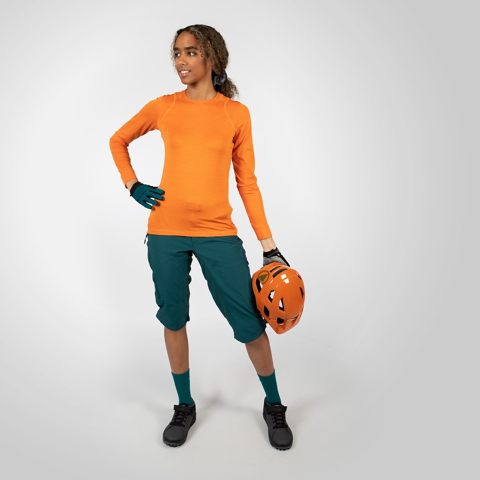 Women's SingleTrack L/S Jersey - Mango - XXL