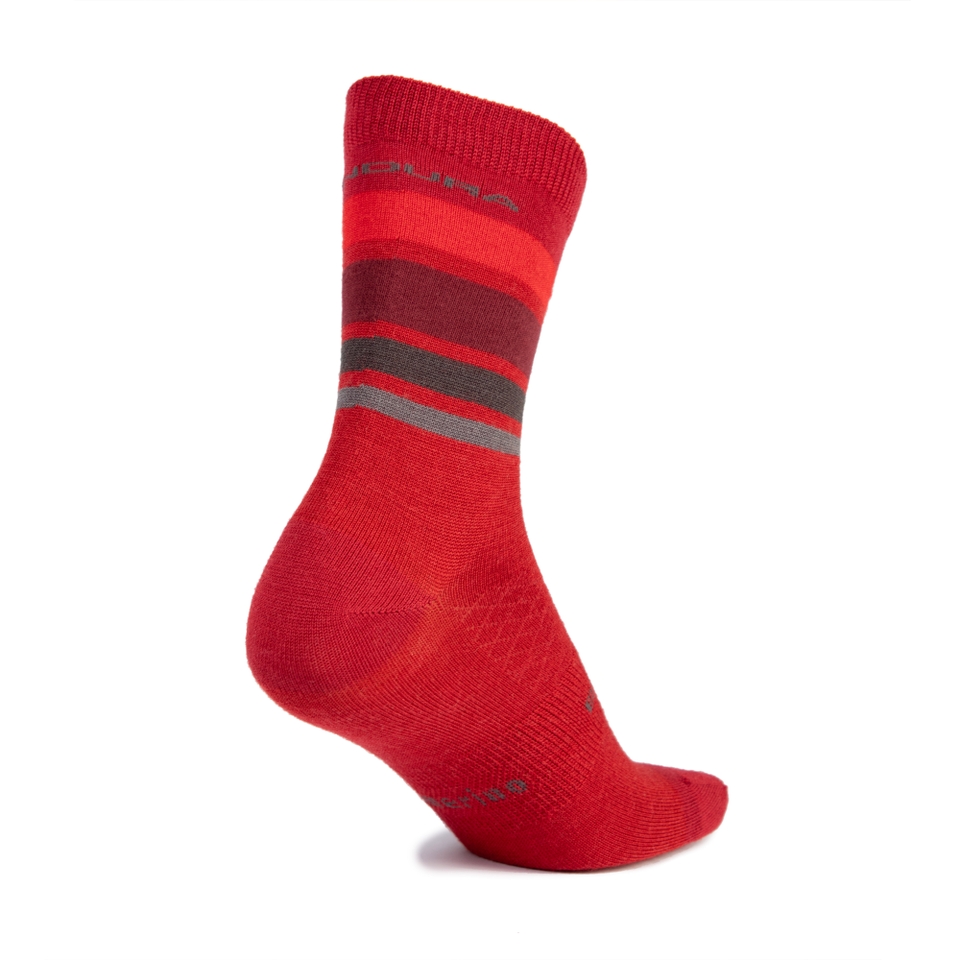 Men's BaaBaa Merino Stripe Sock - Red - S-M