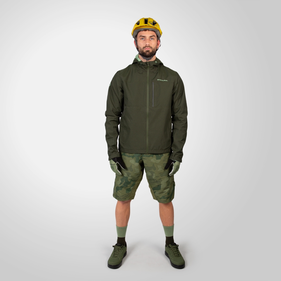 Men's Hummvee Waterproof Hooded Jacket - Bottle Green - XXXL