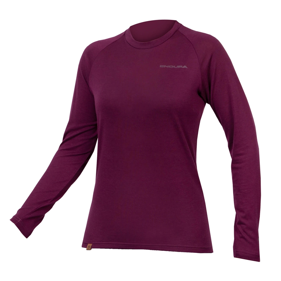 Women's BaaBaa Blend L/S Baselayer - Aubergine - XL