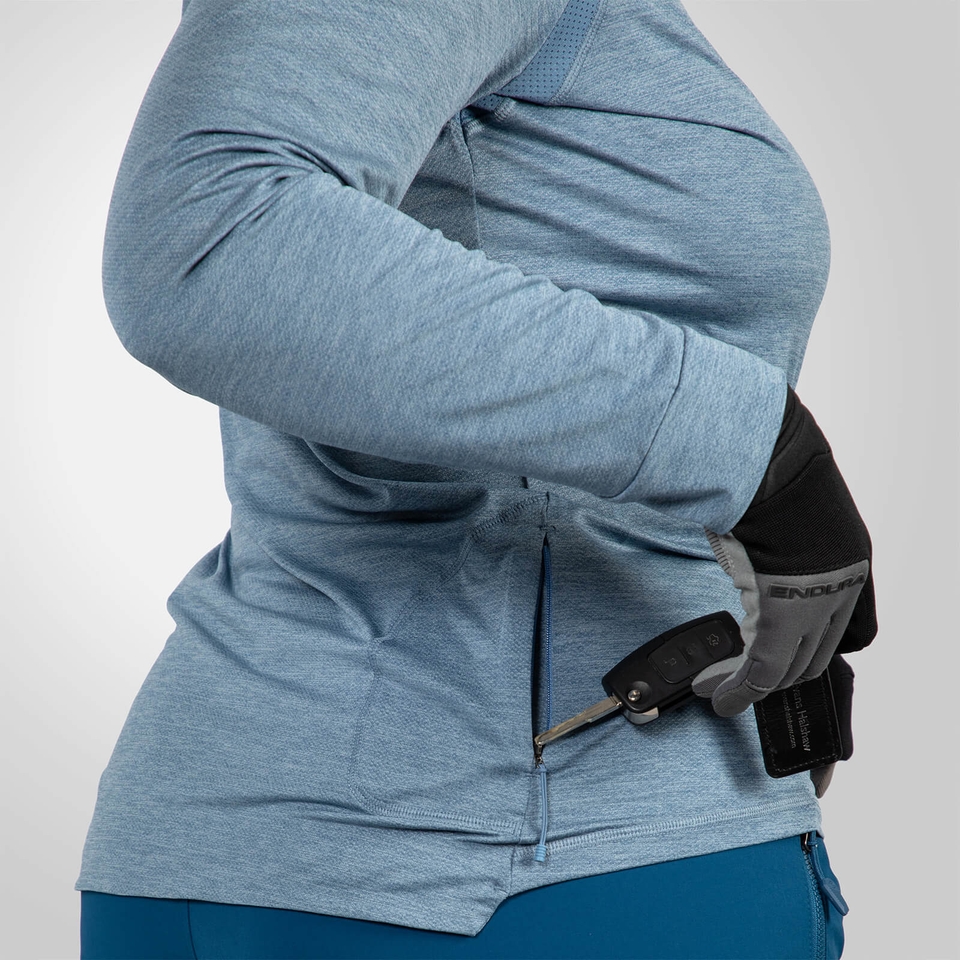 Women's SingleTrack L/S Jersey - Blue steel - XL