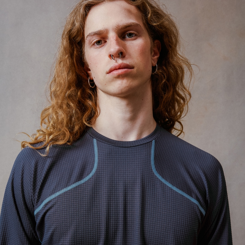 Unisex Long Sleeve Corner Shirt Obre Blue - 2XL