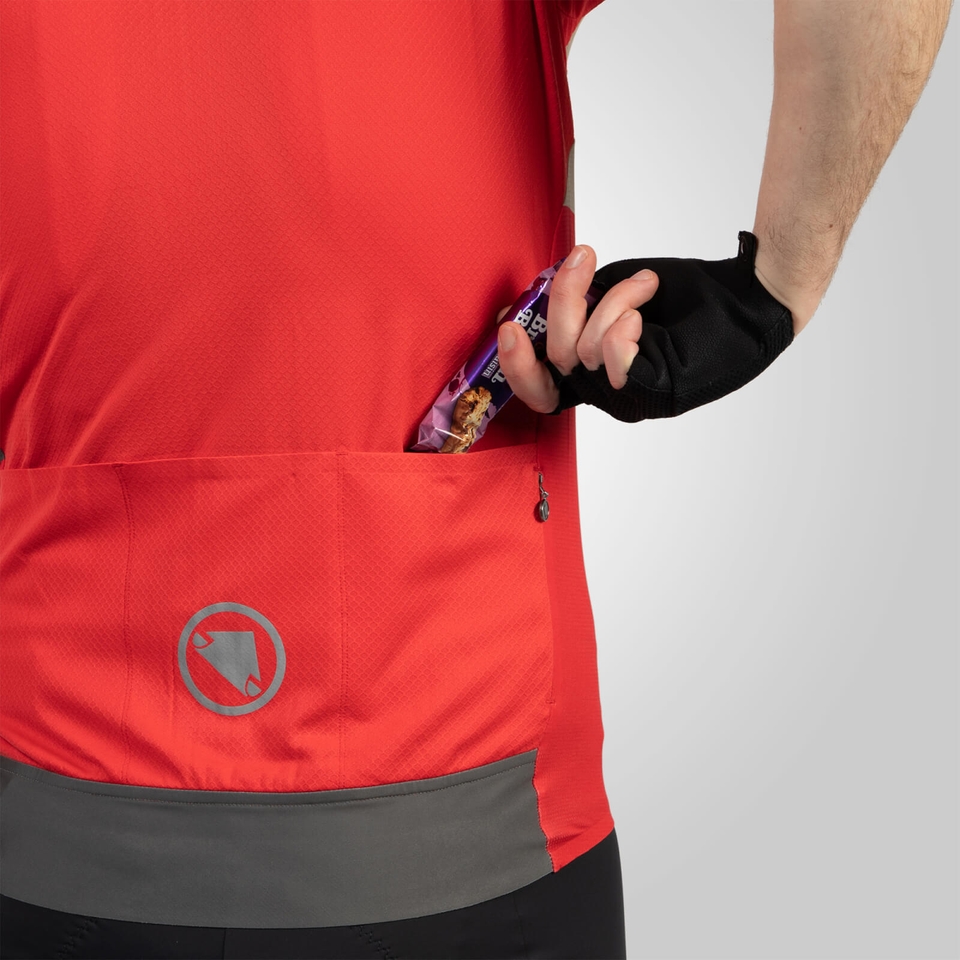 Men's FS260 Print S/S Jersey - Pomegranate - XXL